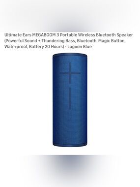 UE MEGABOOM 3 Portable Bluetooth Speaker - Lagoon Blue